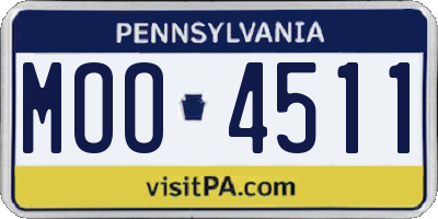 PA license plate MOO4511