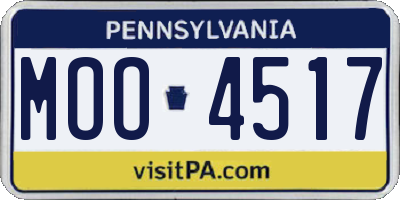 PA license plate MOO4517
