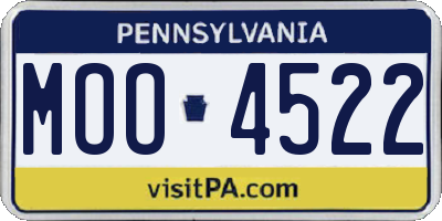 PA license plate MOO4522