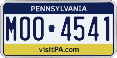 PA license plate MOO4541