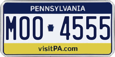 PA license plate MOO4555