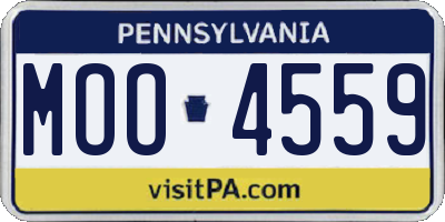 PA license plate MOO4559
