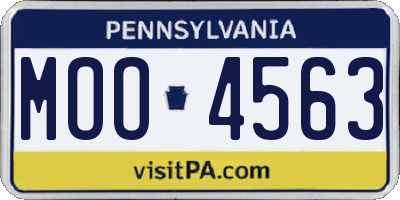PA license plate MOO4563