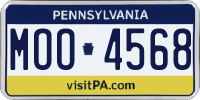 PA license plate MOO4568