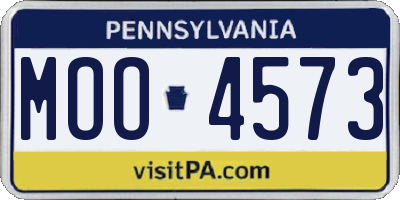PA license plate MOO4573