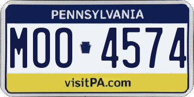 PA license plate MOO4574