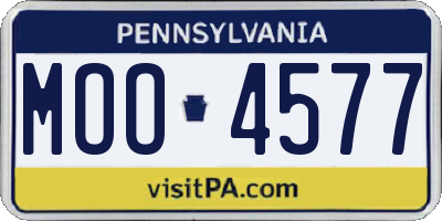 PA license plate MOO4577