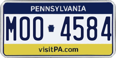 PA license plate MOO4584