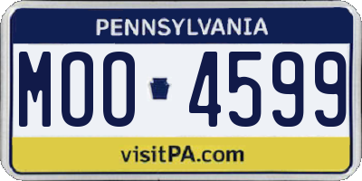 PA license plate MOO4599