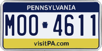 PA license plate MOO4611
