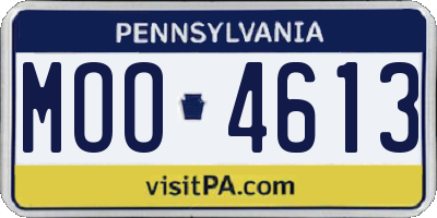 PA license plate MOO4613