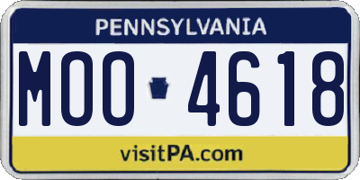 PA license plate MOO4618