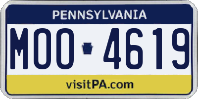 PA license plate MOO4619