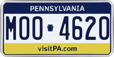 PA license plate MOO4620