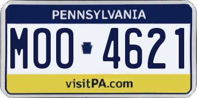 PA license plate MOO4621