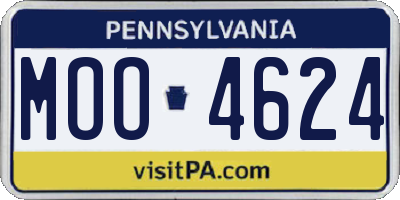 PA license plate MOO4624