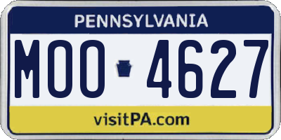 PA license plate MOO4627