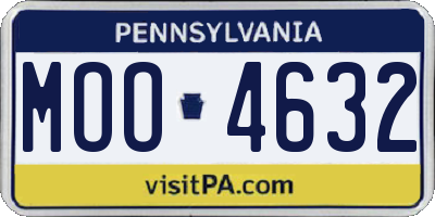 PA license plate MOO4632