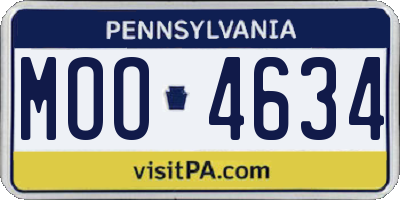 PA license plate MOO4634