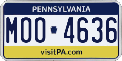 PA license plate MOO4636