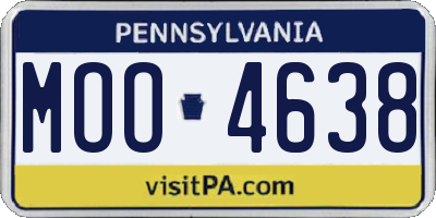PA license plate MOO4638