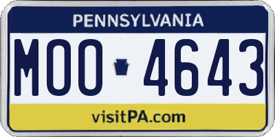 PA license plate MOO4643