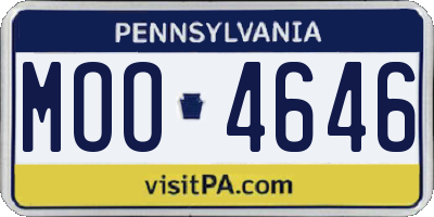 PA license plate MOO4646
