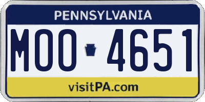 PA license plate MOO4651
