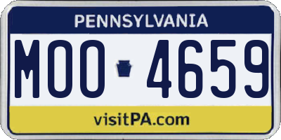 PA license plate MOO4659
