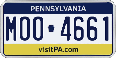 PA license plate MOO4661