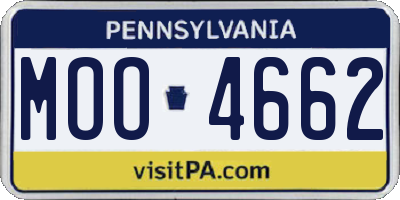 PA license plate MOO4662