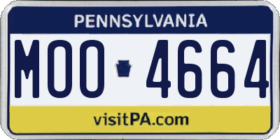 PA license plate MOO4664