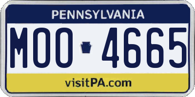 PA license plate MOO4665