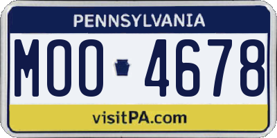 PA license plate MOO4678