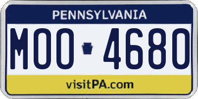 PA license plate MOO4680