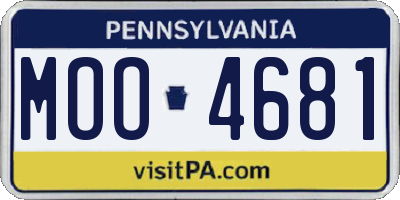PA license plate MOO4681