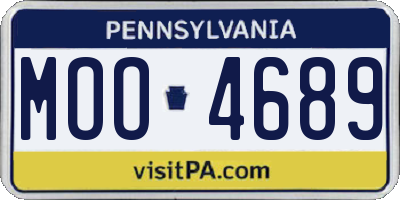 PA license plate MOO4689