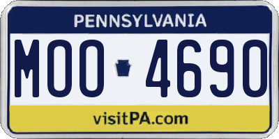 PA license plate MOO4690