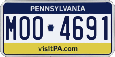 PA license plate MOO4691