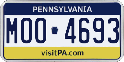 PA license plate MOO4693