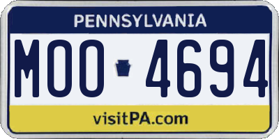 PA license plate MOO4694