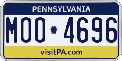 PA license plate MOO4696
