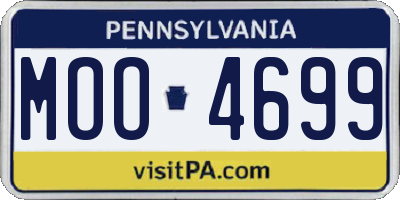 PA license plate MOO4699