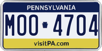 PA license plate MOO4704