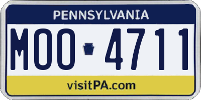 PA license plate MOO4711