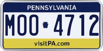 PA license plate MOO4712