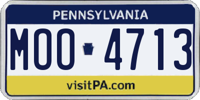 PA license plate MOO4713