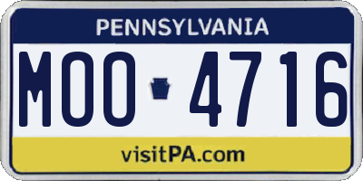 PA license plate MOO4716