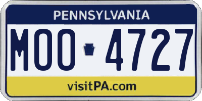 PA license plate MOO4727