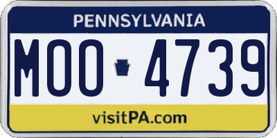 PA license plate MOO4739